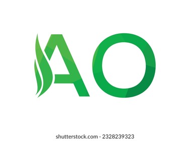 Low Poly and Initial AO Letter logo design, Vector design concept
