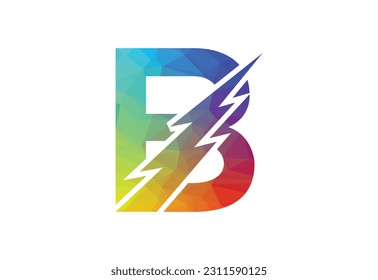 Low Poly and Initial B letter logo with Creative symbol, Vector design template
