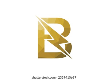 Logo-Design für Low-Poly- und Erstbriefe-B-Buchstaben, Vektordesign-Konzept