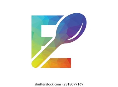 Low Poly and Initial E letter logo with Creative symbol, Vector design template
