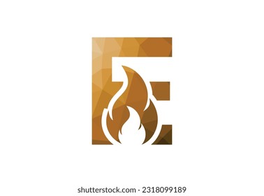 Low Poly and Initial E letter logo with Creative symbol, Vector design template
