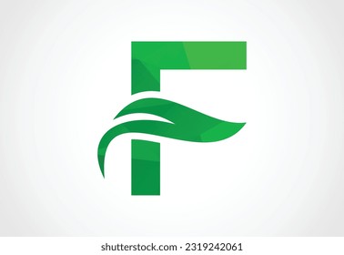 Low Poly and Initial F letter logo with Creative symbol, Vector design template