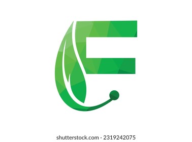 Logo für Low-Poly- und Initial-F-Buchstaben mit Creative-Symbol, Vektordesign-Vorlage