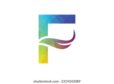 Logotipo de letra F inicial y baja con símbolo creativo, plantilla de diseño de vectores