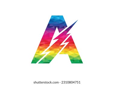 Low-Poly- und Initial-A-Buchstaben-Logo mit kreativem Symbol, Vektordesign-Vorlage
