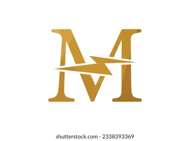 Low Poly and initial M letter logo design, Vector illustration