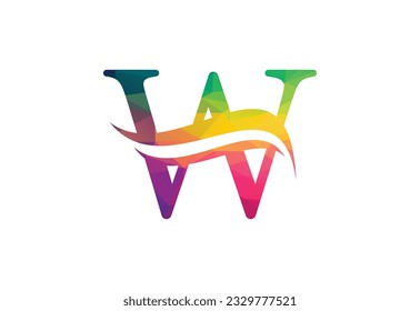 Diseño del logotipo de la letra W baja y baja, ilustración vectorial
