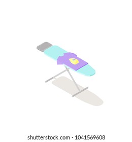Low poly isometric ironing board. Realistic icon. Isolated laundry object.