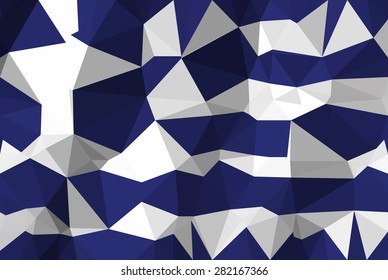 Low Poly Israel flag on polygons texture background, modern style