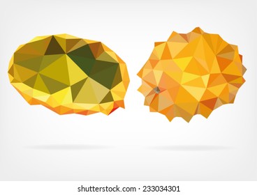 Low Poly Kiwano fruit