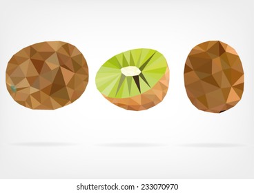 Low Poly Kiwi fruit