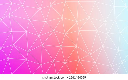 Low poly layout. Decorative design For interior wallpaper, smart design, fashion print. Vector illustration. Creative gradient color.