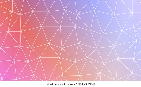 Low poly layout. Decorative design For interior wallpaper, smart design, fashion print. Vector illustration. Creative gradient color.