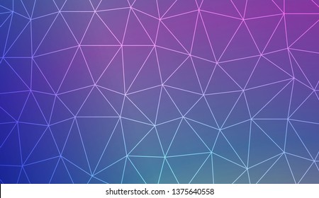 Low poly layout. Decorative design For interior wallpaper, smart design, fashion print. Vector illustration. Creative gradient color.