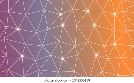 Low poly layout. For modern interior design, fashion print. Vector illustration. Creative gradient color