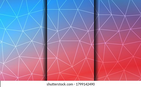 Low poly layout. For your wallpaper, advert, banner, poster. Vector illustration. Creative gradient color. 