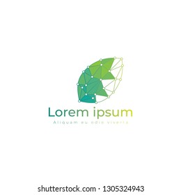 Low poly leaf design. This logo can be used for companies such as eco friendly electronic device manufacturers.