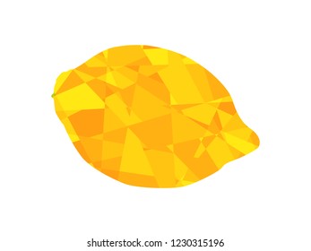 Low poly lemon on a white background.