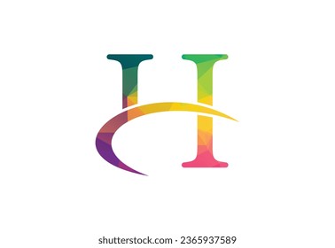 Design-Vorlage für Low-Poly- und Buchstaben-H-Logo, Vektorgrafik
