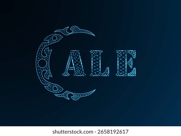Low-Poly-Buchstaben-Logo ALE-Design. ALE-Buchstabe-Logo Low-Poly-Vektordesign auf blauem Farbverlauf-Hintergrund. ALE Logo Low-Poly-Design