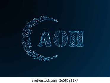 Low-Poly-Buchstaben-Logo AOH-Design. AOH-Buchstabe Logo Low-Poly-Vektordesign auf blauem Farbverlauf-Hintergrund. AOH-Logo, Low-Poly-Design