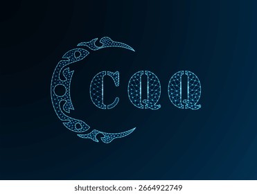 Low poly letter logo CQQ design. CQQ letter logo low poly vector design on blue color gradient background. CQQ logo low poly design
