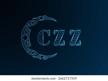 Logotipo bajo de la letra polivinílica diseño de CZZ. Diseño de Vector polivinílico bajo del logotipo de la letra de CZZ en fondo azul del gradiente del color. CZZ logo low poly design
