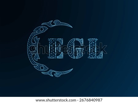 Low poly letter logo EGL design. EGL letter logo low poly vector design on blue color gradient background. EGL logo low poly design
