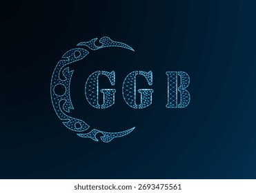 Logotipo de letra de polietileno bajo diseño GGB. Diseño de Vector polivinílico bajo del logotipo de la letra de GGB en fondo azul del gradiente del color. GGB logo bajo diseño de poliéster

