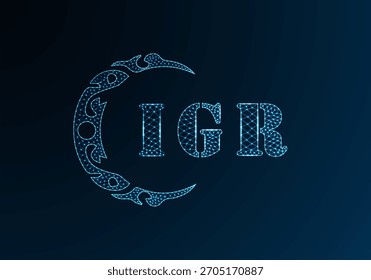 Logotipo de letra baja de polietileno IGR diseño. Diseño de Vector polivinílico bajo del logotipo de la letra de IGR en fondo azul del gradiente del color. Logotipo de IGR bajo diseño de poliéster
