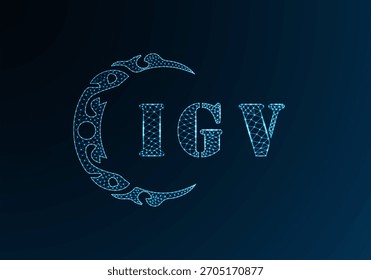 Logotipo de baja letra de polietileno IGV diseño. Diseño de Vector polivinílico bajo del logotipo de la letra de IGV en fondo azul del gradiente del color. Logotipo de IGV bajo diseño polivinílico
