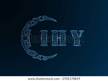 Low poly letter logo IHY design. IHY letter logo low poly vector design on blue color gradient background. IHY logo low poly design
