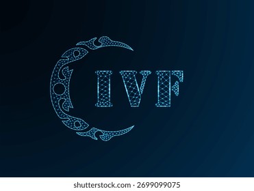 Logotipo de letra baja de polietileno diseño de FIV. Logotipo de la letra de FIV bajo diseño de Vector polivinílico sobre fondo azul degradado. Logotipo de FIV bajo diseño polivinílico
