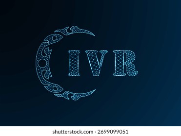 Logo-IVR-Design mit Low-Poly-Buchstaben. IVR-Buchstabe Logo Low-Poly-Vektordesign auf blauem Farbverlauf-Hintergrund. IVR Logo Low-Poly-Design
