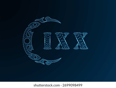 Logotipo bajo de la letra polivinílica IXX diseño. Diseño de Vector polivinílico bajo del logotipo de la letra de IXX en fondo azul del gradiente del color. Diseño de poliéster bajo logo IXX
