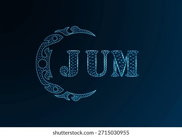 Logotipo de letra baja de polietileno JUM diseño. Logotipo de la letra de JUM bajo diseño de Vector polivinílico sobre fondo azul del gradiente del color. Logotipo JUM bajo diseño de poliéster

