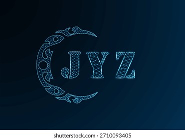 Low-Poly-Buchstaben-Logo JYZ-Design. JYZ-Buchstabe Logo Low-Poly-Vektordesign auf blauem Farbverlauf-Hintergrund. JYZ Logo Low Poly Design
