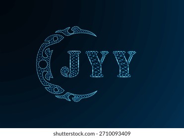 Low poly letter logo JYZ design. JYZ letter logo low poly vector design on blue color gradient background. JYZ logo low poly design
