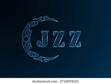 Logotipo bajo de la letra polivinílica JZZ diseño. Diseño de Vector polivinílico bajo del logotipo de la letra de JZZ en fondo azul del gradiente del color. JZZ logo low poly design
