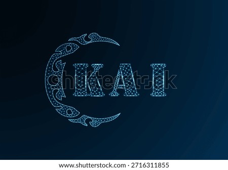 Low poly letter logo KAI design. KAI letter logo low poly vector design on blue color gradient background. KAI logo low poly design
