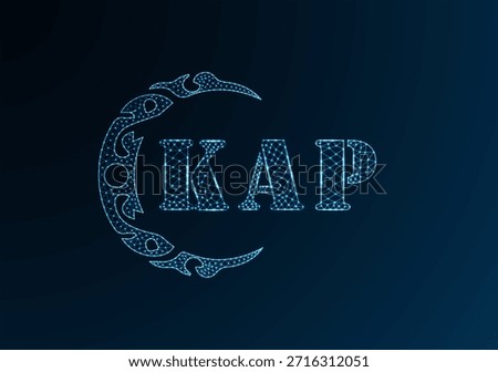 Low poly letter logo KAP design. KAP letter logo low poly vector design on blue color gradient background. KAP logo low poly design
