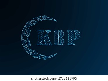Logotipo bajo de la letra polivinílica KBP diseño. Diseño de Vector polivinílico bajo del logotipo de la letra de KBP en fondo azul del gradiente del color. Logo de KBP con diseño de poliéster bajo
