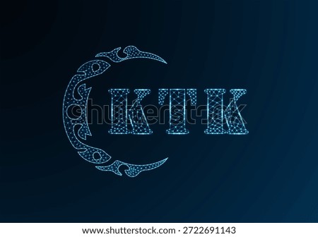 Low poly letter logo KTK design. KTK letter logo low poly vector design on blue color gradient background. KTK logo low poly design
