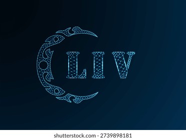 Low poly letter logo LIV design. LIV letter logo low poly vector design on blue color gradient background. LIV logo low poly design
