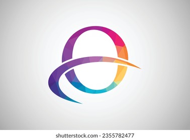 Low Poly and Letter O logo design template, Vector illustration
