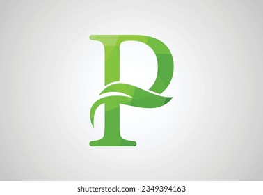 Low Poly and Letter P logo design template, Vector illustration
