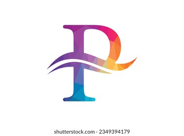 Plantilla de diseño de logotipo de polos bajos y letras P, ilustración vectorial