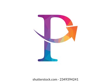 Design-Vorlage für Low-Poly- und Letter-P-Logos, Vektorgrafik