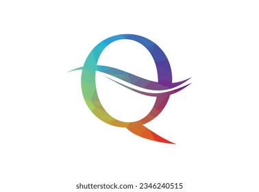 Design-Vorlage für Low-Poly- und Letter-Q-Logos, Vektorgrafik