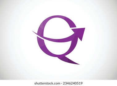 Low Poly and Letter Q logo design template, Vector illustration